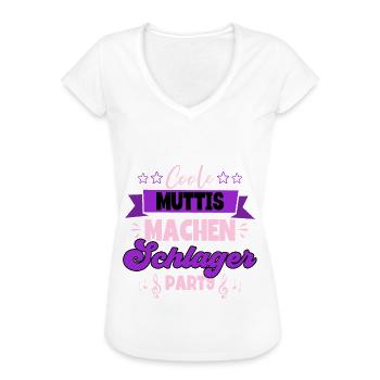 Coole Muttis machen Schlagerparty Frauen Schlager - Frauen Vintage T-Shirt - Schwarz - Vorne - Danielle (179cm)