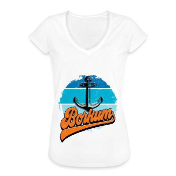 Borkum - Frauen Vintage T-Shirt - Schwarz - Vorne - Danielle (179cm)