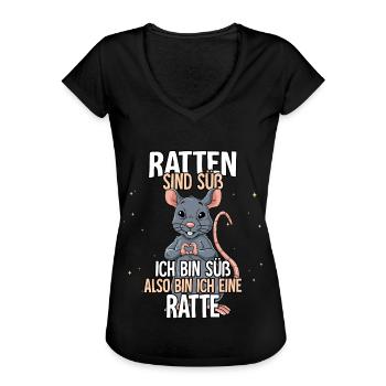 Ratten Sind Süß Ratte - Frauen Vintage T-Shirt - Schwarz - Vorne