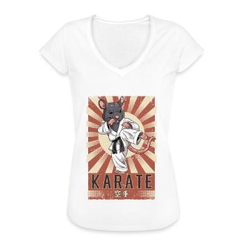 Karate - Frauen Vintage T-Shirt - Schwarz - Vorne - Danielle (179cm)