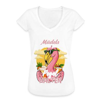 Mädels Egal Was Passiert Pegel Halten - Frauen Vintage T-Shirt - Schwarz - Vorne - Danielle (179cm)
