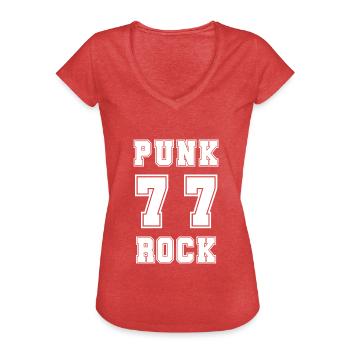 Punk Rock 77 - Maglietta vintage donna - rosso melange - Fronte - Danielle (179cm)