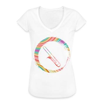Sporty Hobby Leidenschaft Posaune - Frauen Vintage T-Shirt - Schwarz - Vorne - Danielle (179cm)