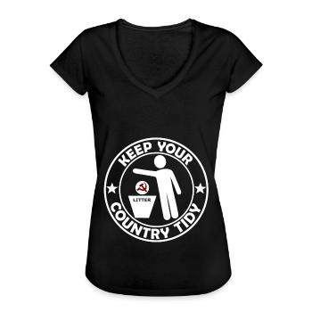 Lustige Sprüche Sozialismus - Frauen Vintage T-Shirt - Schwarz - Vorne - Danielle (179cm)