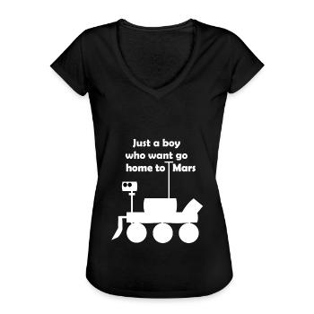 Die lustige Reise zum Mars - Frauen Vintage T-Shirt - Schwarz - Vorne - Danielle (179cm)