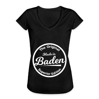 Daheim im Badnerland - Frauen Vintage T-Shirt - Schwarz - Vorne - Danielle (179cm)
