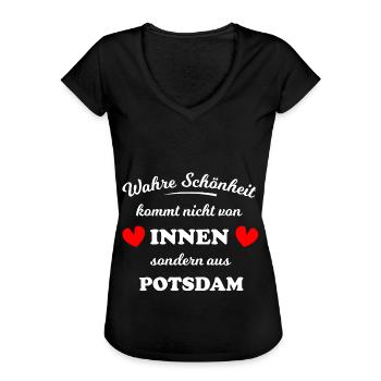 Das schöne Potsdam - Frauen Vintage T-Shirt - Schwarz - Vorne - Danielle (179cm)