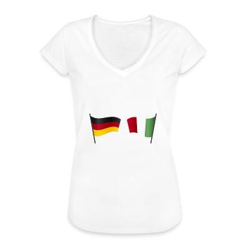 Deutsch Italienisch Abstammung Italienische Fahne - Frauen Vintage T-Shirt - Schwarz - Vorne - Danielle (179cm)
