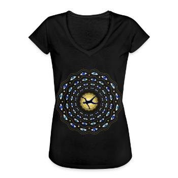 Psychedelische Reise - Frauen Vintage T-Shirt - Schwarz - Vorne - Danielle (179cm)