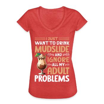 Mudslide Cocktail - Frauen Vintage T-Shirt - Rot meliert - Vorne - Danielle (179cm)