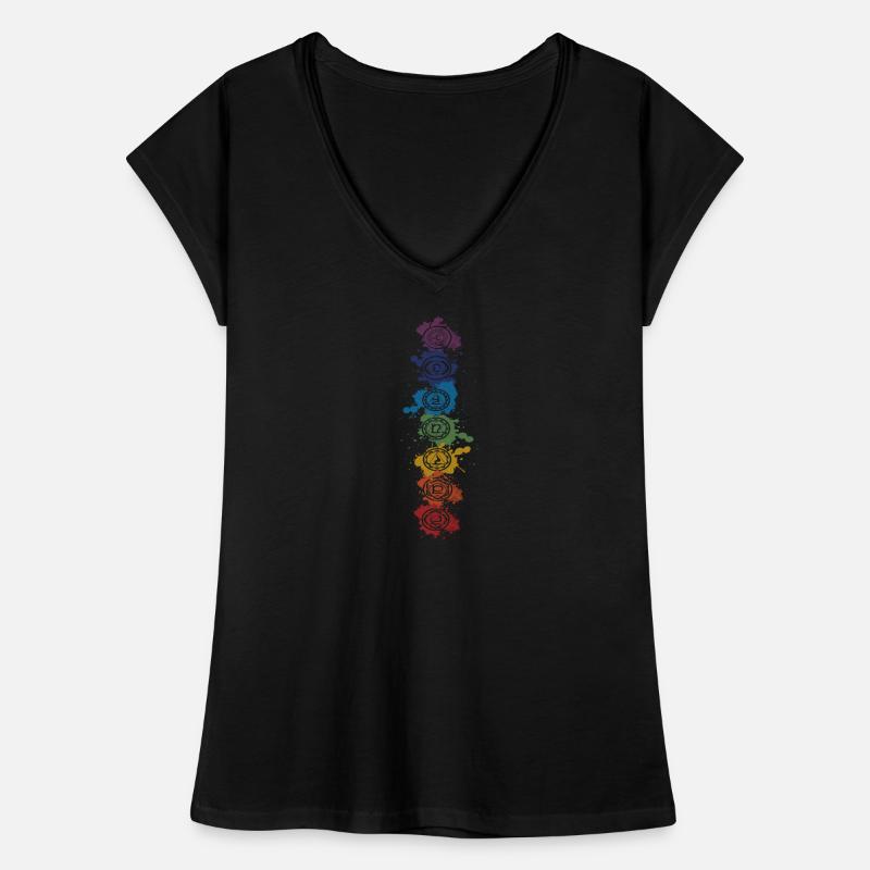 Éléments Chakra Splash - Bouddha, Bouddhisme, Yoga T-shirt vintage Femme