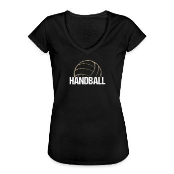 Handball - Cadeau de volleyball de beachball - T-shirt vintage Femme - noir - Devant - Danielle (179cm)