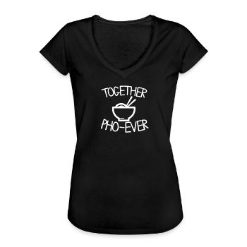 Pho ever - Vietnam, soupe, soupe aux nouilles - T-shirt vintage Femme - noir - Devant - Danielle (179cm)