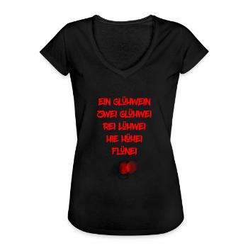Ein Glühwein - Frauen Vintage T-Shirt - Schwarz - Vorne - Danielle (179cm)