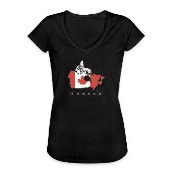 Canada - Frauen Vintage T-Shirt - Schwarz - Vorne - Danielle (179cm)
