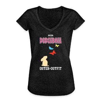 Dodgeball Oster Outfit Ostergeschenk Dodgeballerin - Frauen Vintage T-Shirt - Anthrazit - Vorne - Danielle (179cm)