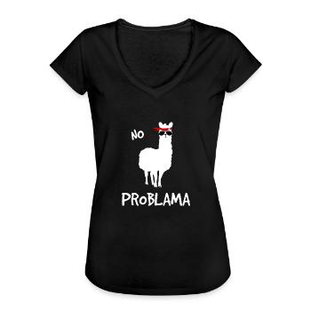 No Problama weiss - Frauen Vintage T-Shirt - Schwarz - Vorne - Danielle (179cm)