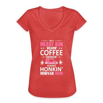 Minivan Super Mom Drives Minivan Moms Lifestyle - Women's Vintage T-Shirt - heather red - Front - Danielle (179cm)