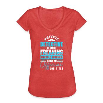 Private Detective Clue Trace Sniffer - Women's Vintage T-Shirt - heather red - Front - Danielle (179cm)