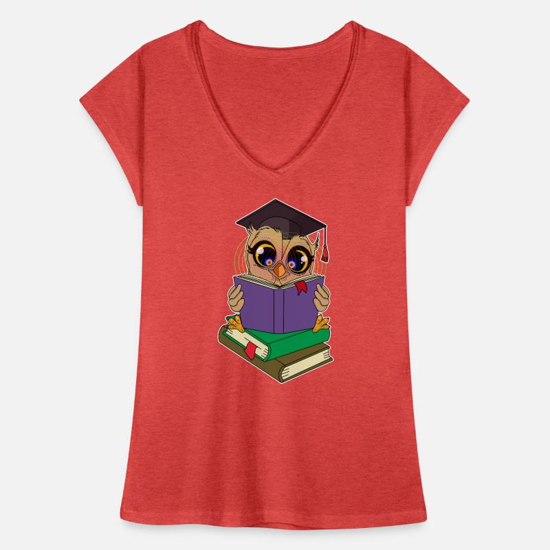 Lese Eule mit Büchern Frauen Vintage T-Shirt