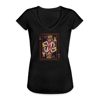 Herz König Poker Karte Halloween Kostüm cool - Frauen Vintage T-Shirt - Schwarz - Vorne - Danielle (179cm)