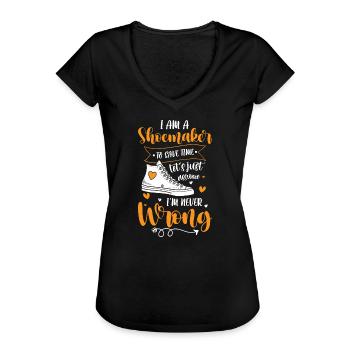 Schuster Job Sohle - Frauen Vintage T-Shirt - Schwarz - Vorne - Danielle (179cm)