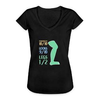 Accès en fauteuil roulant - T-shirt vintage Femme - noir - Devant - Danielle (179cm)