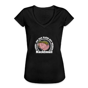 Ratten Wildtier Nacktmull Nagetier Spruch - Frauen Vintage T-Shirt - Schwarz - Vorne