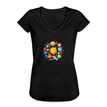universe - Women's Vintage T-Shirt - black - Front - Danielle (179cm)