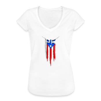 PR Flag - Puerto Rico Flag - Boricua - Women's Vintage T-Shirt - charcoal grey - Front - Danielle (179cm)