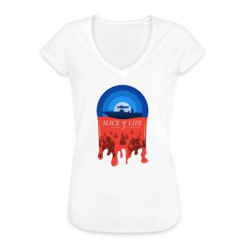 Slice of Life - Frauen Vintage T-Shirt - Schwarz - Vorne - Danielle (179cm)