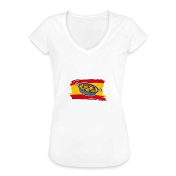Paella Paellapfanne Sapnisches Reisgerischt - Frauen Vintage T-Shirt - Schwarz - Vorne - Danielle (179cm)