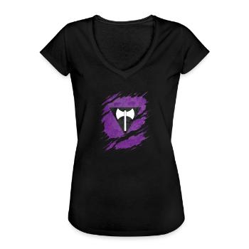 Lesben Labrys Pride Flag Ripped Reveal - Frauen Vintage T-Shirt - Schwarz - Vorne - Danielle (179cm)