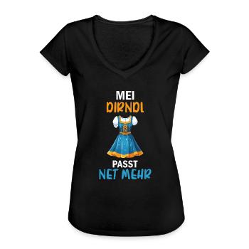 Damen Mei Dirndl Tracht Bayrisch Trachten Ersatz - Frauen Vintage T-Shirt - Schwarz - Vorne - Danielle (179cm)