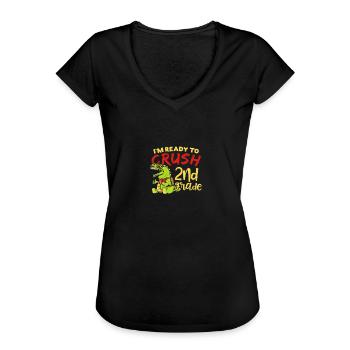Ready To Crush 2nd Grade - Women's Vintage T-Shirt - black - Front - Danielle (179cm)