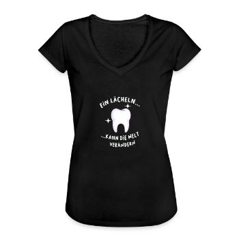 Zahnmedizinische Fachangestellte Zahnarzthelferin - Frauen Vintage T-Shirt - Schwarz - Vorne