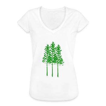 Nature Arbres Arbres Randonnée en plein air - T-shirt vintage Femme - noir - Devant - Danielle (179cm)