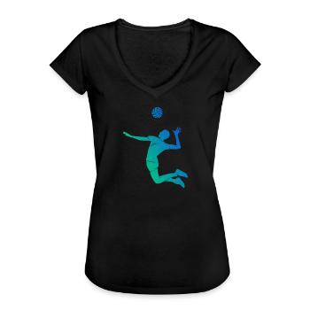 Volley Volleyballspielen Damen Volleyball - Frauen Vintage T-Shirt - Schwarz - Vorne - Danielle (179cm)