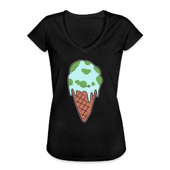 Militant environnemental de Melting Earth - T-shirt vintage Femme - noir - Devant - Danielle (179cm)