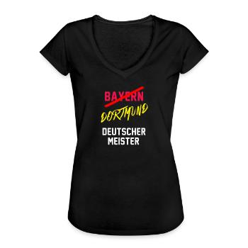Dortmund Deutschermeister Fußball - Frauen Vintage T-Shirt - Schwarz - Vorne - Danielle (179cm)