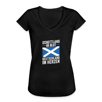 Schotten Schottisch Deutsch Schottland - Frauen Vintage T-Shirt - Schwarz - Vorne