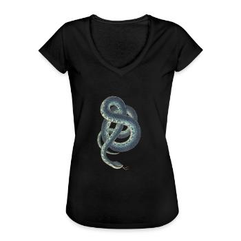 Schlange - Frauen Vintage T-Shirt - Schwarz - Vorne