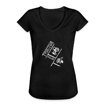 tractor trekken - Vrouwen Vintage T-shirt - zwart - Voor