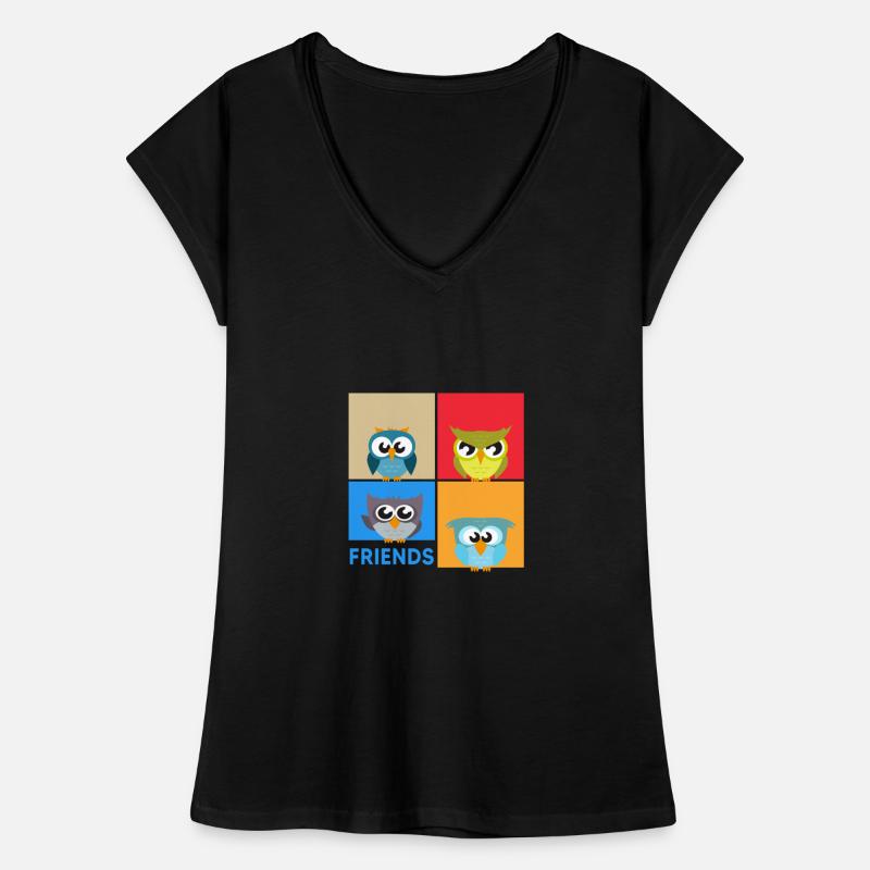 Eule "bunte Eulen" eulenchaos Eulen-Kunst Frauen Vintage T-Shirt