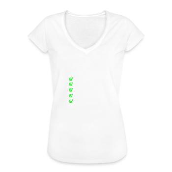 einkaufszettel WEIS - Frauen Vintage T-Shirt - Schwarz - Vorne - Danielle (179cm)