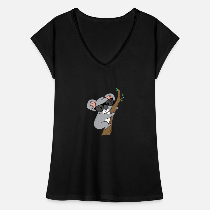 Koala with glasses on tree Women's Vintage T-Shirt