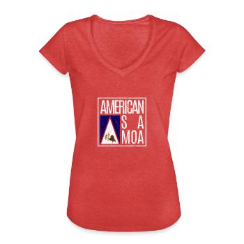 Amerikanisch-Samoa - Frauen Vintage T-Shirt - Rot meliert - Vorne - Danielle (179cm)