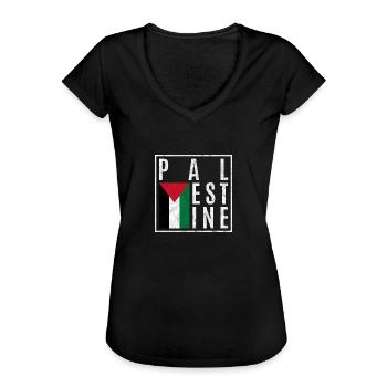 Palästina - Frauen Vintage T-Shirt - Schwarz - Vorne