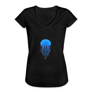 Méduse feu méduse - T-shirt vintage Femme - noir - Devant - Danielle (179cm)