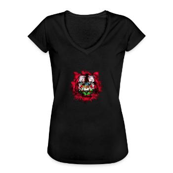 Bermuda - Frauen Vintage T-Shirt - Schwarz - Vorne - Danielle (179cm)